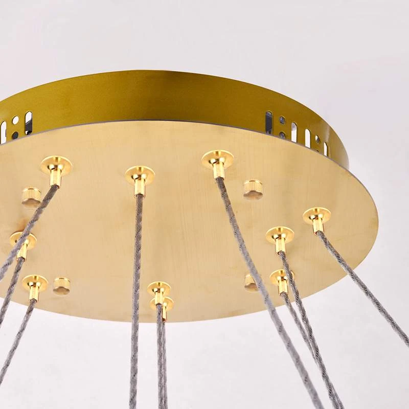 Monroe 42" Wide Gold And Crystal 2-Tier LED Ring Chandelier 6 Monroe 42" Wide Gold And Crystal 2-Tier LED Ring Chandelier - Image 6