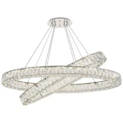 Monroe 48" Wide Chrome And Crystal 2-Tier Oval LED Chandelier 8 Monroe 48" Wide Chrome And Crystal 2-Tier Oval LED Chandelier -Modern Lamp Shop monroe 48 inch wide chrome and crystal 2 tier oval led chandelier 78k89views1