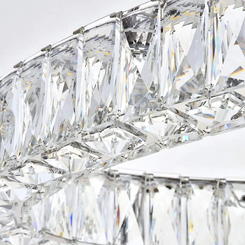 Monroe 48" Wide Chrome And Crystal 2-Tier Oval LED Chandelier 4 Monroe 48" Wide Chrome And Crystal 2-Tier Oval LED Chandelier - Image 4