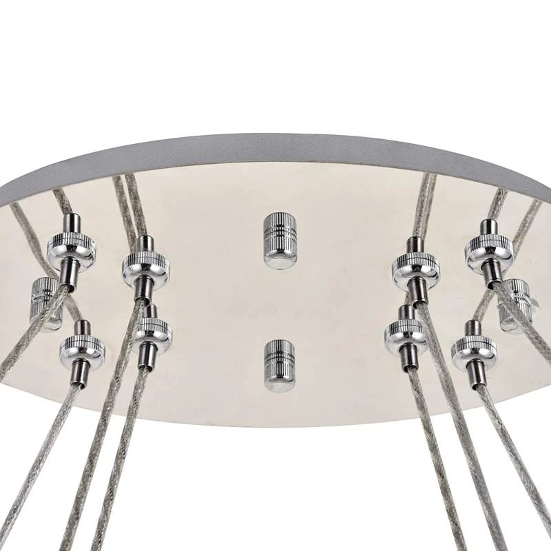 Monroe 48" Wide Chrome And Crystal 2-Tier Oval LED Chandelier 6 Monroe 48" Wide Chrome And Crystal 2-Tier Oval LED Chandelier - Image 6