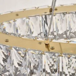 Monroe 48" Wide Gold And Crystal 2-Tier Oval LED Chandelier -Modern Lamp Shop monroe 48 inch wide gold and crystal 2 tier oval led chandelier 78k97views3