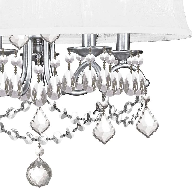New Castle 20" Wide Brushed Nickel And Crystal Chandelier With Shade 3 New Castle 20" Wide Brushed Nickel And Crystal Chandelier With Shade - Image 3