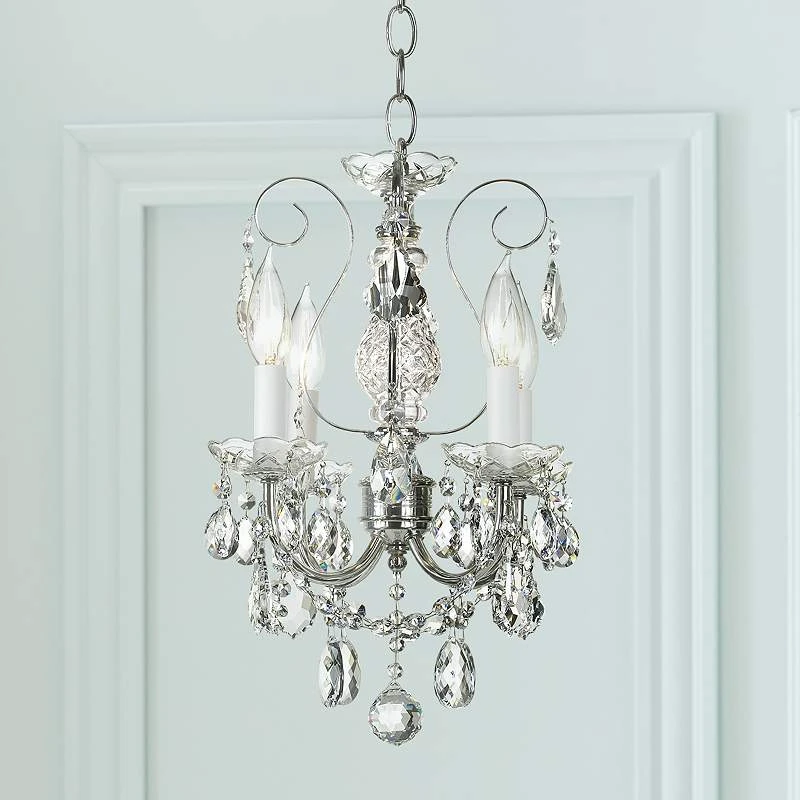 New Orleans 12" Wide Silver Hand-Cut Crystal Mini Chandelier 1 New Orleans 12" Wide Silver Hand-Cut Crystal Mini Chandelier