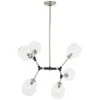 Nexpo 21 1/2" Wide Brushed Nickel And Black 6-Light Pendant