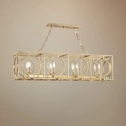 Octavio 46" Wide Gold Leaf Kitchen Island Light Pendant