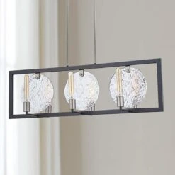 Orion 38 1/2" Wide Matte Black 6-Light Island Chandelier