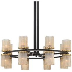 Palais 35 1/2" Wide Matte Black Brass 16-Light Chandelier 8 Palais 35 1/2" Wide Matte Black Brass 16-Light Chandelier -Modern Lamp Shop palais 35 and one half inch wide matte black brass 16 light chandelier 668c2