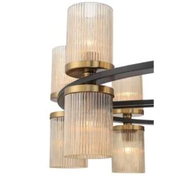 Palais 48" Wide Black Amber Glass 40-Light 2-Tier Chandelier -Modern Lamp Shop palais 48 inch wide black amber glass 40 light 2 tier chandelier 667c2views1
