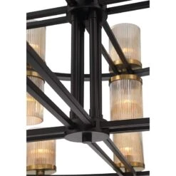 Palais 48" Wide Black Amber Glass 40-Light 2-Tier Chandelier -Modern Lamp Shop palais 48 inch wide black amber glass 40 light 2 tier chandelier 667c2views2