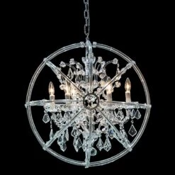 Pena 25 3/4" Wide Chrome Crystal 6-Light Chandelier
