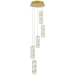 Polaris 12" Wide Gold And Crystal LED Multi Light Pendant 8 Polaris 12" Wide Gold And Crystal LED Multi Light Pendant -Modern Lamp Shop polaris 12 inch wide gold and crystal led multi light pendant 77j11views1