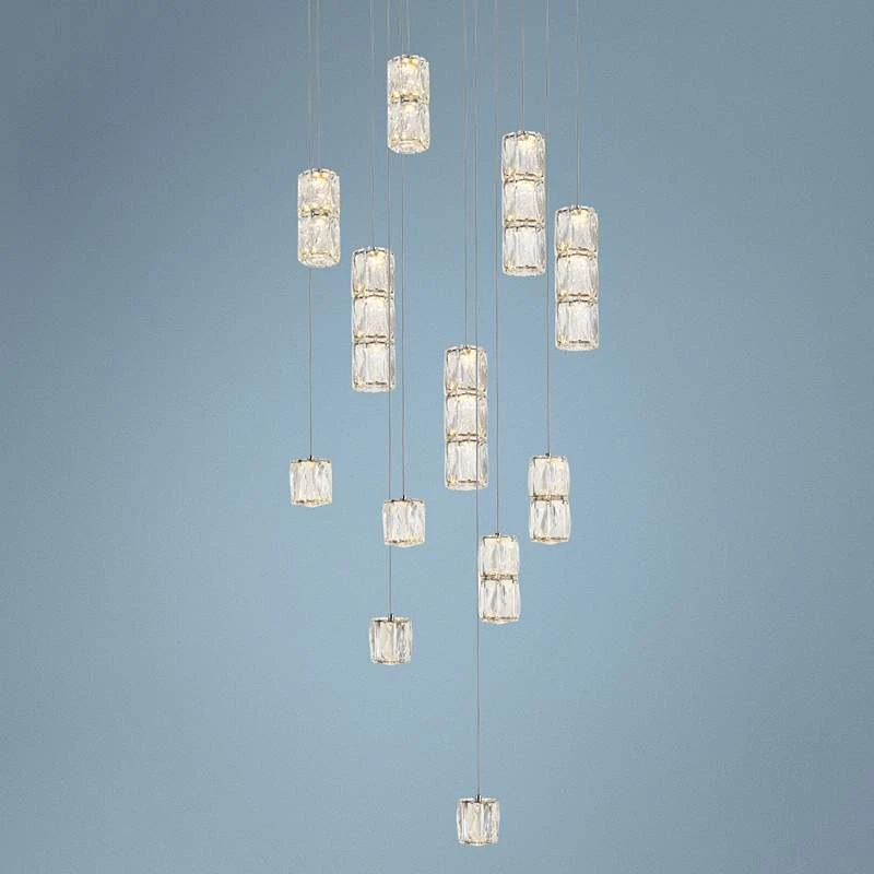 Polaris 24" Wide Chrome And Crystal LED Multi Light Pendant 1 Polaris 24" Wide Chrome And Crystal LED Multi Light Pendant