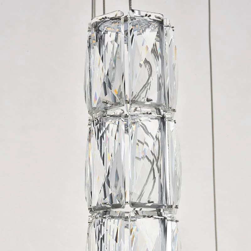 Polaris 24" Wide Chrome And Crystal LED Multi Light Pendant 3 Polaris 24" Wide Chrome And Crystal LED Multi Light Pendant - Image 3