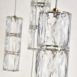 Polaris 28" Wide Gold And Crystal LED Multi Light Pendant 9 Polaris 28" Wide Gold And Crystal LED Multi Light Pendant -Modern Lamp Shop polaris 28 inch wide gold and crystal led multi light pendant 77h85views2