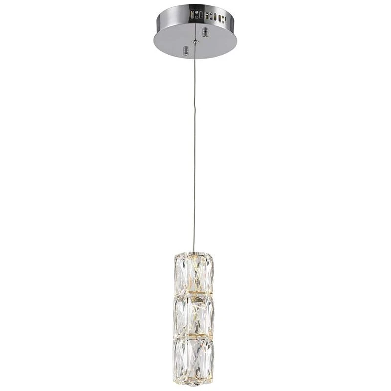 Polaris 6" Wide Chrome And Crystal LED Mini Pendant Light 2 Polaris 6" Wide Chrome And Crystal LED Mini Pendant Light - Image 2