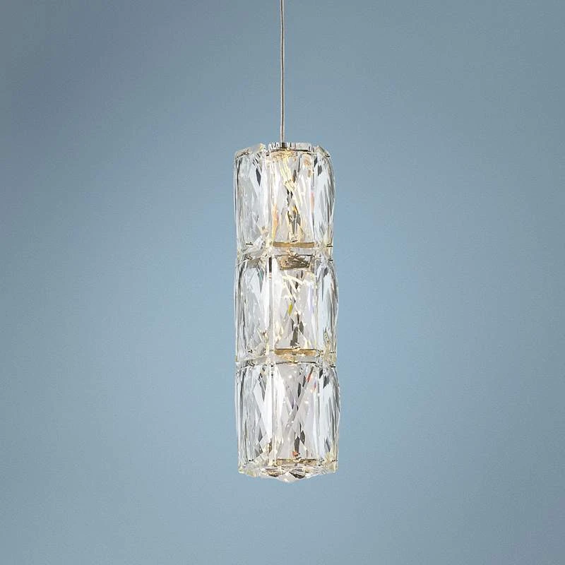 Polaris 6" Wide Chrome And Crystal LED Mini Pendant Light 1 Polaris 6" Wide Chrome And Crystal LED Mini Pendant Light