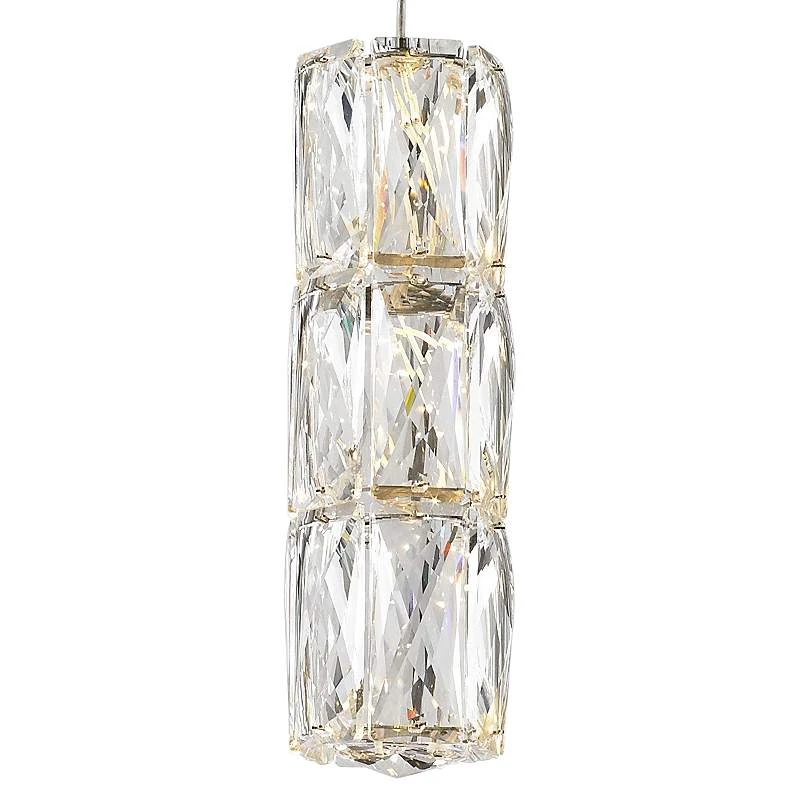 Polaris 6" Wide Chrome And Crystal LED Mini Pendant Light 3 Polaris 6" Wide Chrome And Crystal LED Mini Pendant Light - Image 3