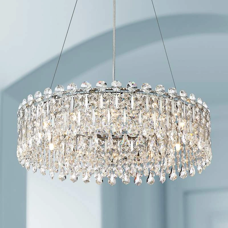 Possini Euro Alyssa 23 1/2" Wide Chrome And Crystal LED Pendant Light 1 Possini Euro Alyssa 23 1/2" Wide Chrome And Crystal LED Pendant Light