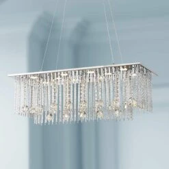 Possini Euro Boyne 29 3/4" Chrome And Crystal LED Kitchen Pendant