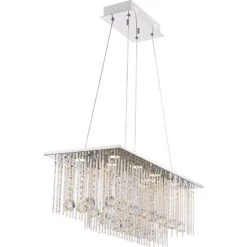 Possini Euro Boyne 29 3/4" Chrome And Crystal LED Kitchen Pendant -Modern Lamp Shop possini euro boyne 29 and three quarter inch chrome and crystal led kitchen pendant 9j540views2