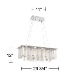 Possini Euro Boyne 29 3/4" Chrome And Crystal LED Kitchen Pendant -Modern Lamp Shop possini euro boyne 29 and three quarter inch chrome and crystal led kitchen pendant 9j540views3