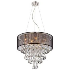 Possini Euro Bretton 22" Wide Brushed Nickel Crystal Chandelier 11 Possini Euro Bretton 22" Wide Brushed Nickel Crystal Chandelier -Modern Lamp Shop possini euro bretton 22 inch wide brushed nickel crystal chandelier u3573views3