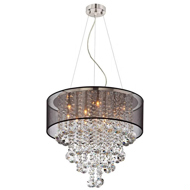 Possini Euro Bretton 22" Wide Brushed Nickel Crystal Chandelier 6 Possini Euro Bretton 22" Wide Brushed Nickel Crystal Chandelier - Image 6