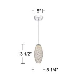 Possini Euro Carlier 5 1/4"W Chrome LED Crystal Mini Pendant -Modern Lamp Shop possini euro carlier 5 and one quarter inchw chrome led crystal mini pendant 9j556views2