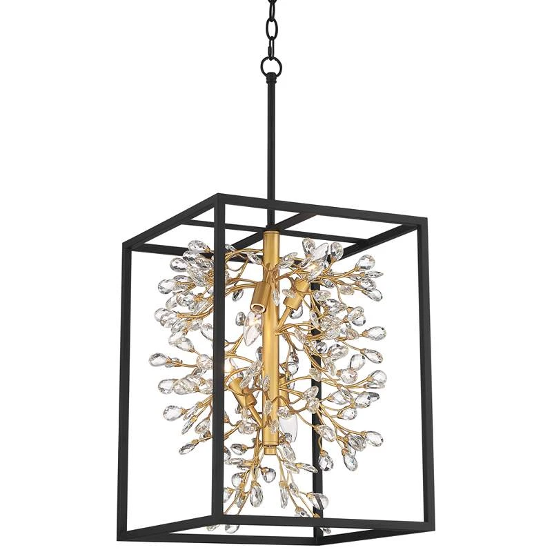 Possini Euro Carrine 15 1/4" Wide Black And Gold 4-Light Pendant Light 2 Possini Euro Carrine 15 1/4" Wide Black And Gold 4-Light Pendant Light - Image 2