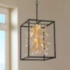 Possini Euro Carrine 15 1/4" Wide Black And Gold 4-Light Pendant Light