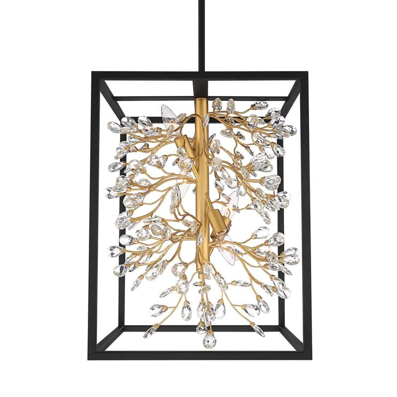 Possini Euro Carrine 15 1/4" Wide Black And Gold 4-Light Pendant Light 3 Possini Euro Carrine 15 1/4" Wide Black And Gold 4-Light Pendant Light - Image 3
