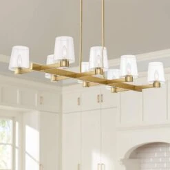 Possini Euro Costa Mesa 42" Wide 8-Light Modern Gold Island Chandelier