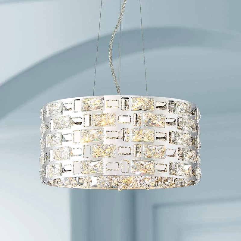 Possini Euro Crystal Rain 15 1/2" Wide Chrome LED Pendant 1 Possini Euro Crystal Rain 15 1/2" Wide Chrome LED Pendant