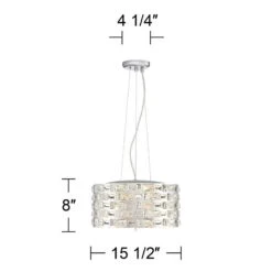 Possini Euro Crystal Rain 15 1/2" Wide Chrome LED Pendant 13 Possini Euro Crystal Rain 15 1/2" Wide Chrome LED Pendant -Modern Lamp Shop possini euro crystal rain 15 and one half inch wide chrome led pendant 63c68views5