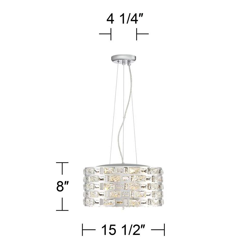 Possini Euro Crystal Rain 15 1/2" Wide Chrome LED Pendant 7 Possini Euro Crystal Rain 15 1/2" Wide Chrome LED Pendant - Image 7