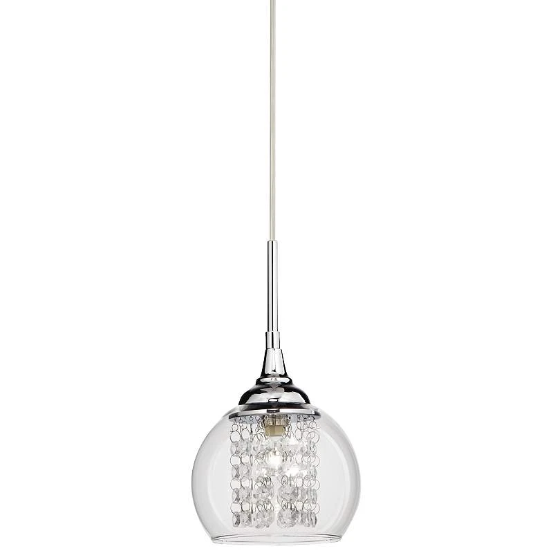 Possini Euro Encircled 6" Wide Crystal Glass Modern LED Mini Pendant 2 Possini Euro Encircled 6" Wide Crystal Glass Modern LED Mini Pendant - Image 2