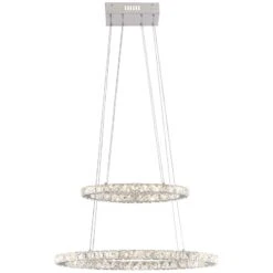 Possini Euro Glenna 23 3/4" Wide Chrome 2-Ring LED Pendant Light 10 Possini Euro Glenna 23 3/4" Wide Chrome 2-Ring LED Pendant Light -Modern Lamp Shop possini euro glenna 23 and three quarter inch wide chrome 2 ring led pendant light 64x10views3