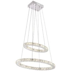 Possini Euro Glenna 23 3/4" Wide Chrome 2-Ring LED Pendant Light 11 Possini Euro Glenna 23 3/4" Wide Chrome 2-Ring LED Pendant Light -Modern Lamp Shop possini euro glenna 23 and three quarter inch wide chrome 2 ring led pendant light 64x10views4