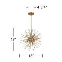 Possini Euro Janae 18" Wide Antique Gold Sputnik Pendant Light 13 Possini Euro Janae 18" Wide Antique Gold Sputnik Pendant Light -Modern Lamp Shop possini euro janae 18 inch wide antique gold sputnik pendant light 46f80views5