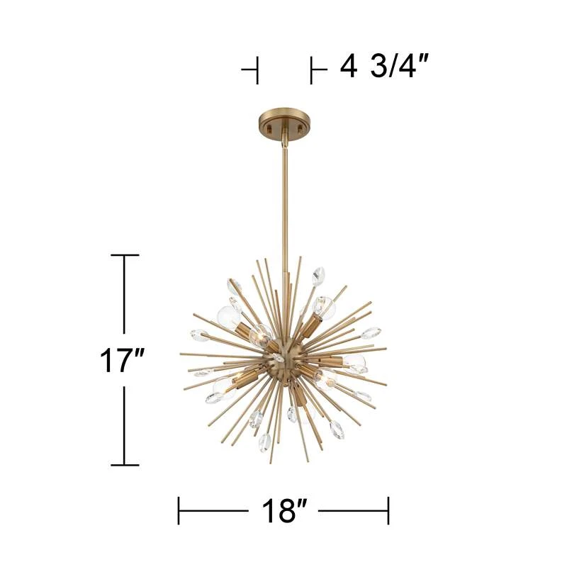 Possini Euro Janae 18" Wide Antique Gold Sputnik Pendant Light 7 Possini Euro Janae 18" Wide Antique Gold Sputnik Pendant Light - Image 7
