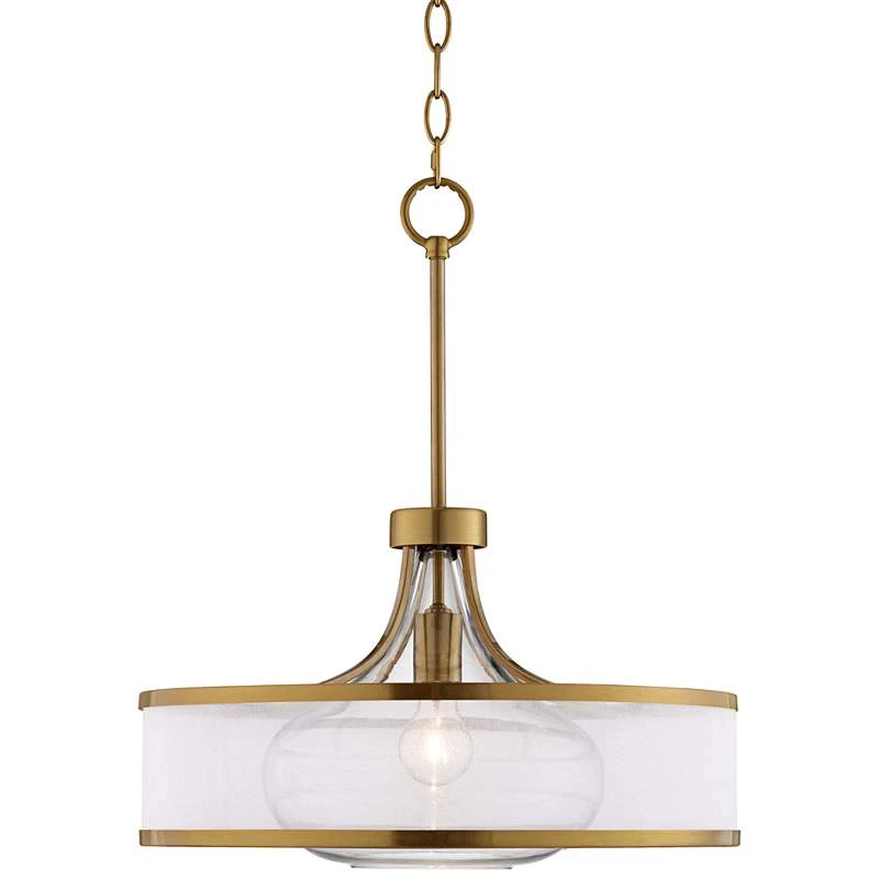 Possini Euro Layne 19" Wide Warm Antique Gold Pendant Light 2 Possini Euro Layne 19" Wide Warm Antique Gold Pendant Light - Image 2