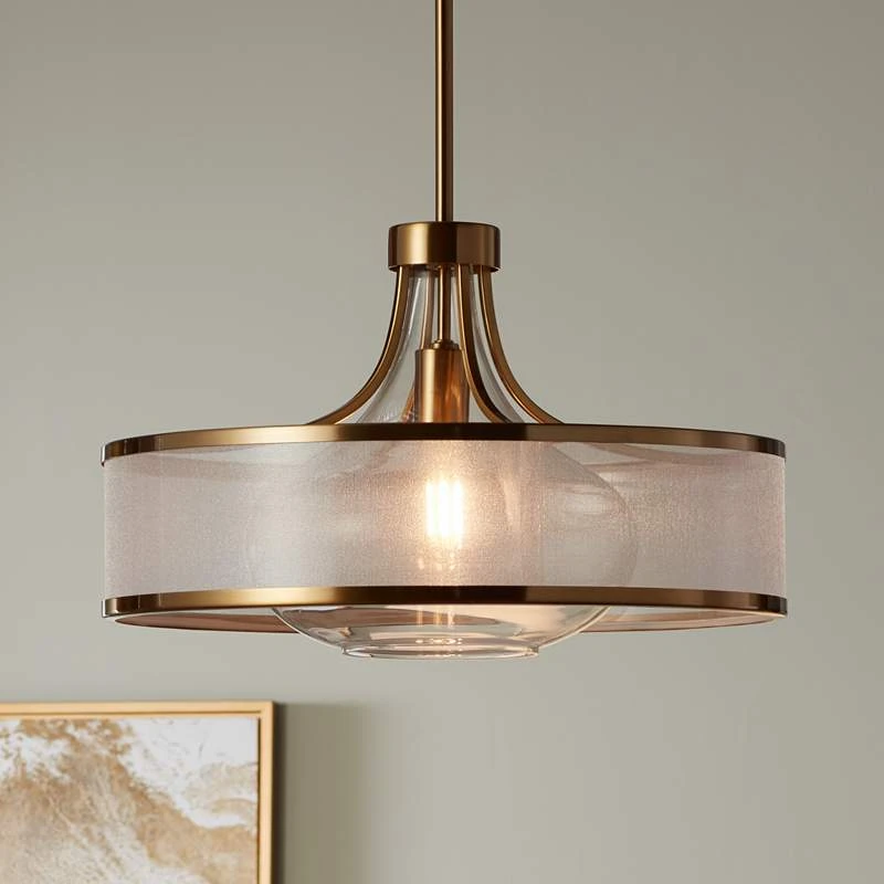 Possini Euro Layne 19" Wide Warm Antique Gold Pendant Light 1 Possini Euro Layne 19" Wide Warm Antique Gold Pendant Light