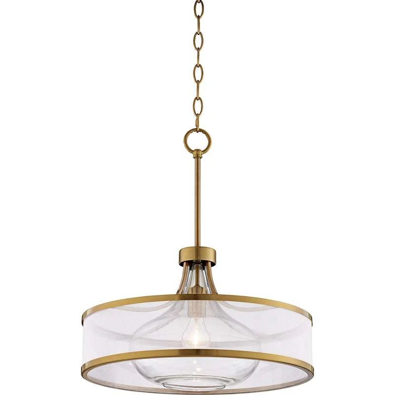 Possini Euro Layne 19" Wide Warm Antique Gold Pendant Light 4 Possini Euro Layne 19" Wide Warm Antique Gold Pendant Light - Image 4