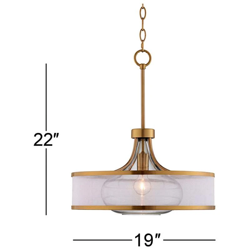 Possini Euro Layne 19" Wide Warm Antique Gold Pendant Light 7 Possini Euro Layne 19" Wide Warm Antique Gold Pendant Light - Image 7