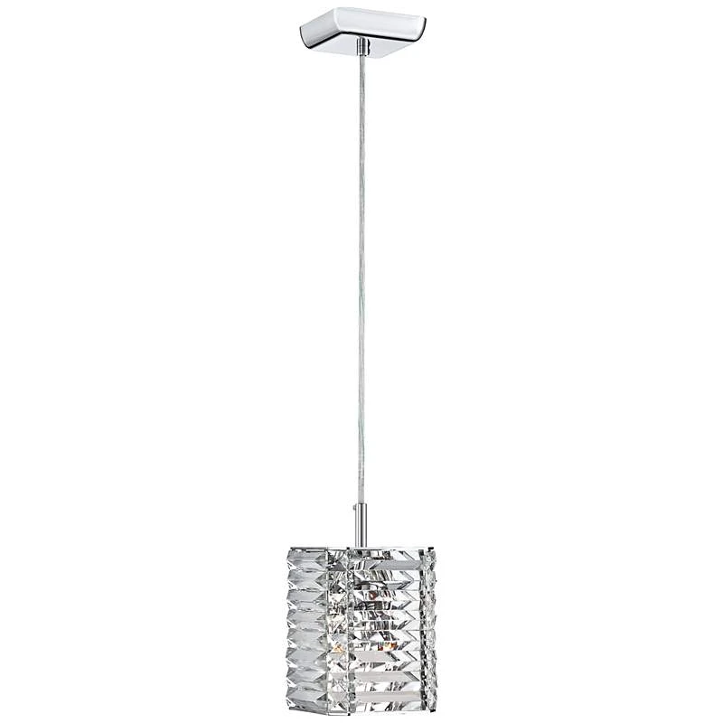 Possini Euro Lenke Chrome 6" Wide Modern Crystal Mini Pendant 2 Possini Euro Lenke Chrome 6" Wide Modern Crystal Mini Pendant - Image 2