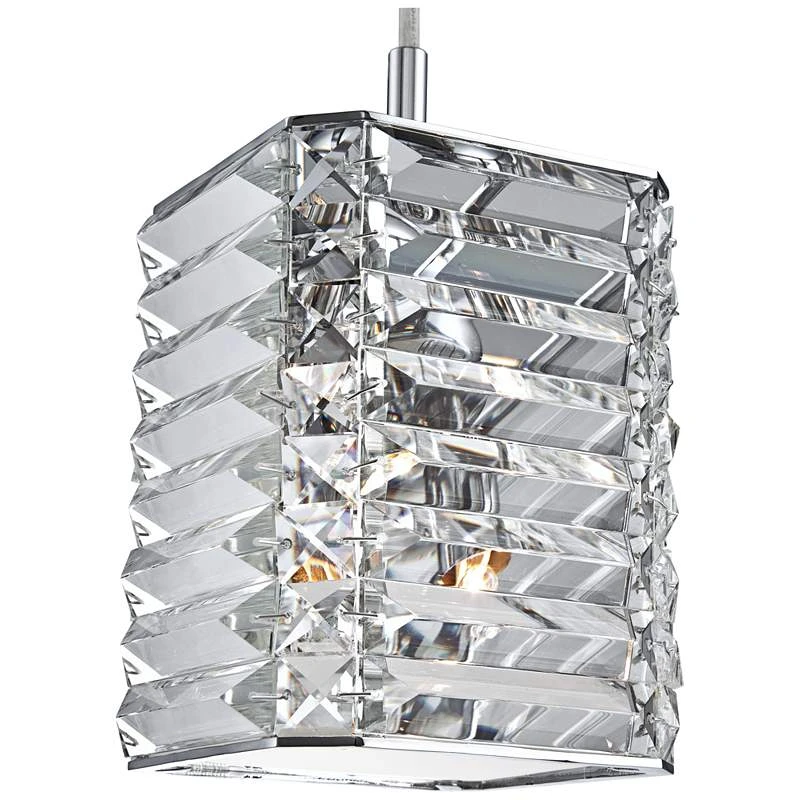 Possini Euro Lenke Chrome 6" Wide Modern Crystal Mini Pendant 3 Possini Euro Lenke Chrome 6" Wide Modern Crystal Mini Pendant - Image 3