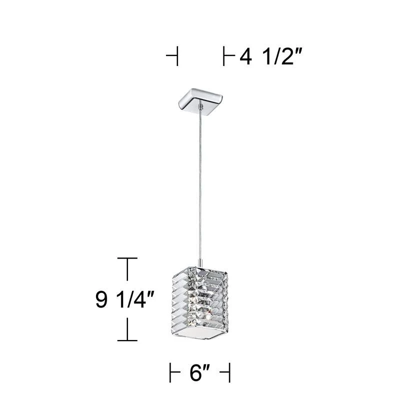 Possini Euro Lenke Chrome 6" Wide Modern Crystal Mini Pendant 6 Possini Euro Lenke Chrome 6" Wide Modern Crystal Mini Pendant - Image 6