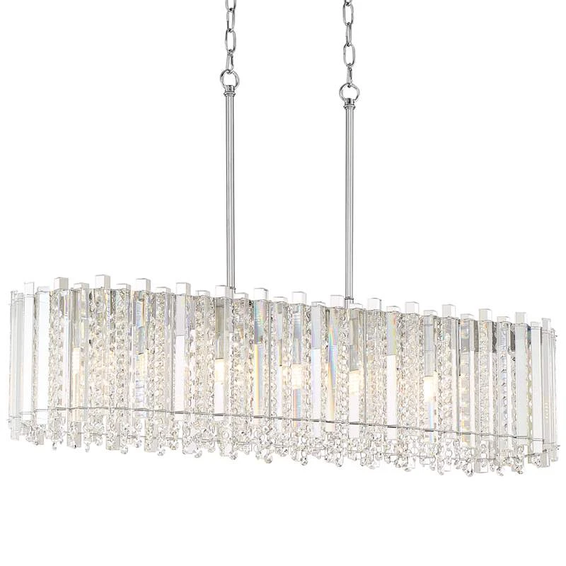 Possini Euro Mirabell 34" Crystal LED Kitchen Island Linear Pendant 2 Possini Euro Mirabell 34" Crystal LED Kitchen Island Linear Pendant - Image 2