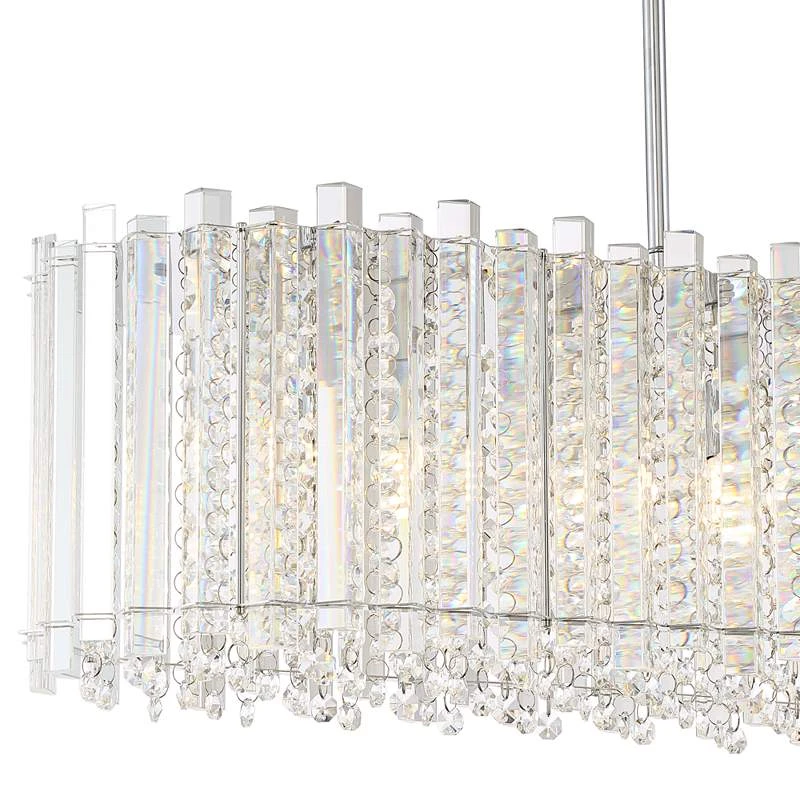 Possini Euro Mirabell 34" Crystal LED Kitchen Island Linear Pendant 3 Possini Euro Mirabell 34" Crystal LED Kitchen Island Linear Pendant - Image 3