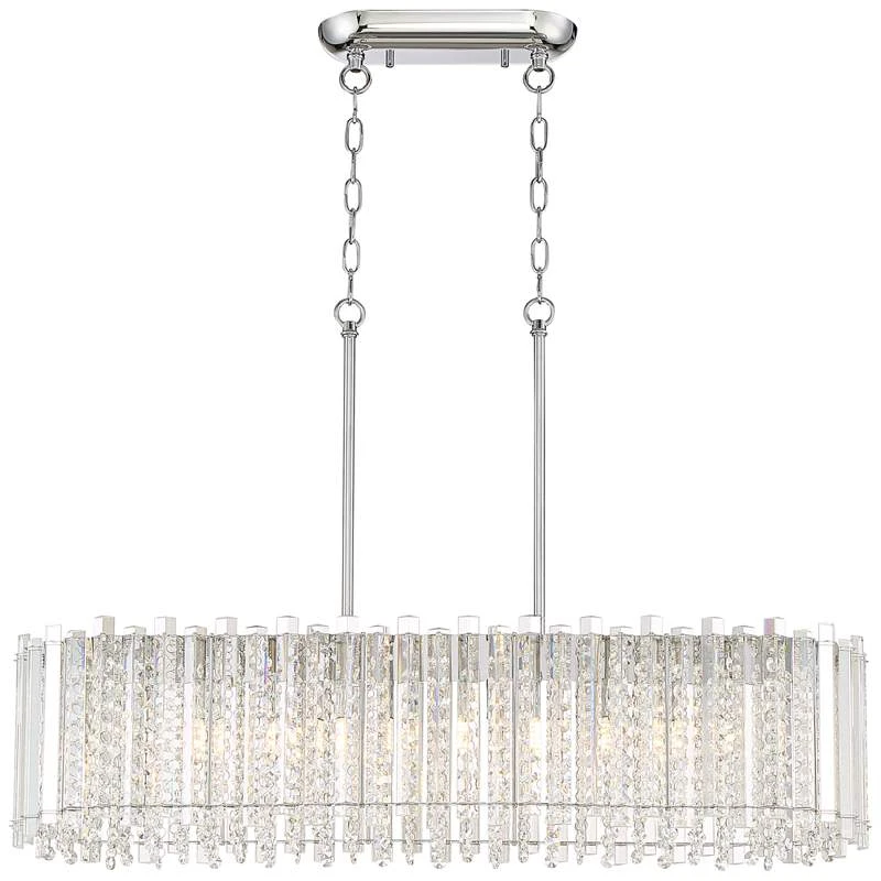 Possini Euro Mirabell 34" Crystal LED Kitchen Island Linear Pendant 5 Possini Euro Mirabell 34" Crystal LED Kitchen Island Linear Pendant - Image 5